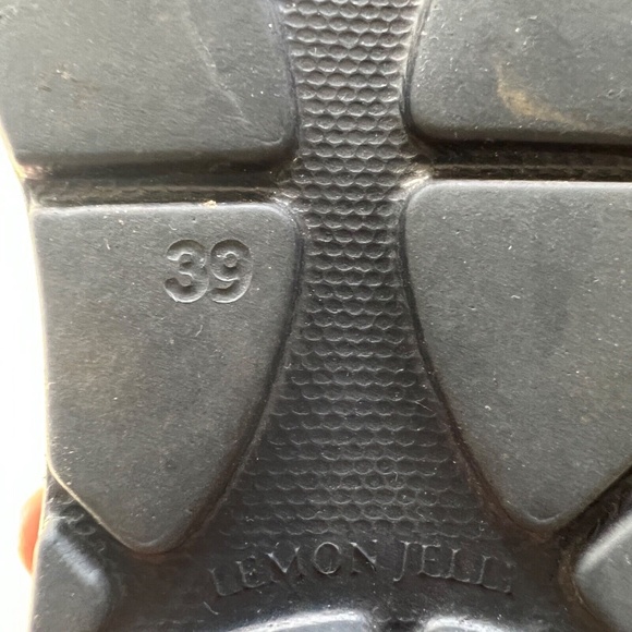 Lemon Jelly Platform Slides Sandals Blue Red Soles Wedges Slip On Size 39 US 9 - Picture 12 of 12